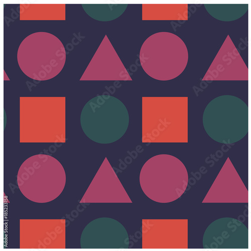 Geometric shapes seamless pattern for web, textile and print.