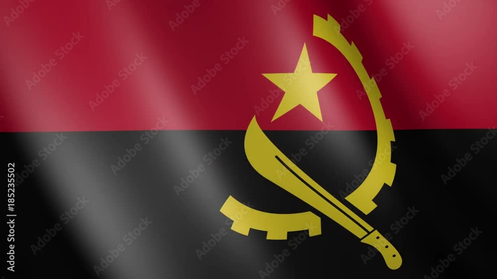 Flag of Angola with fabric texture, seamless loop Flag of Angola with fabric texture, seamless loop