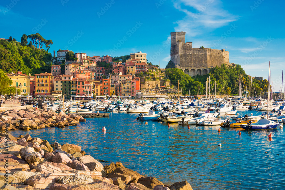 Lerici town and the bay in front of it (Italy)