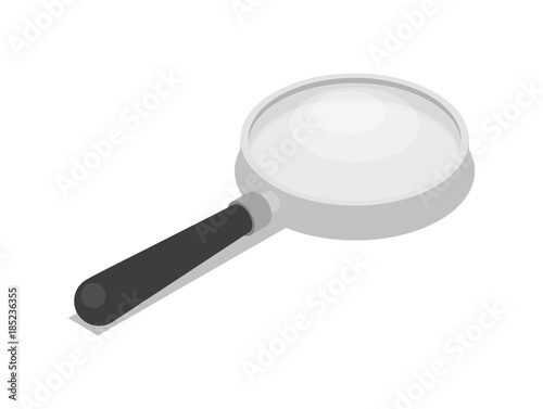 Magnifying glass isolated 3d isometric icon. Search, analysis or research business concept, magnifier symbol vector illustration.