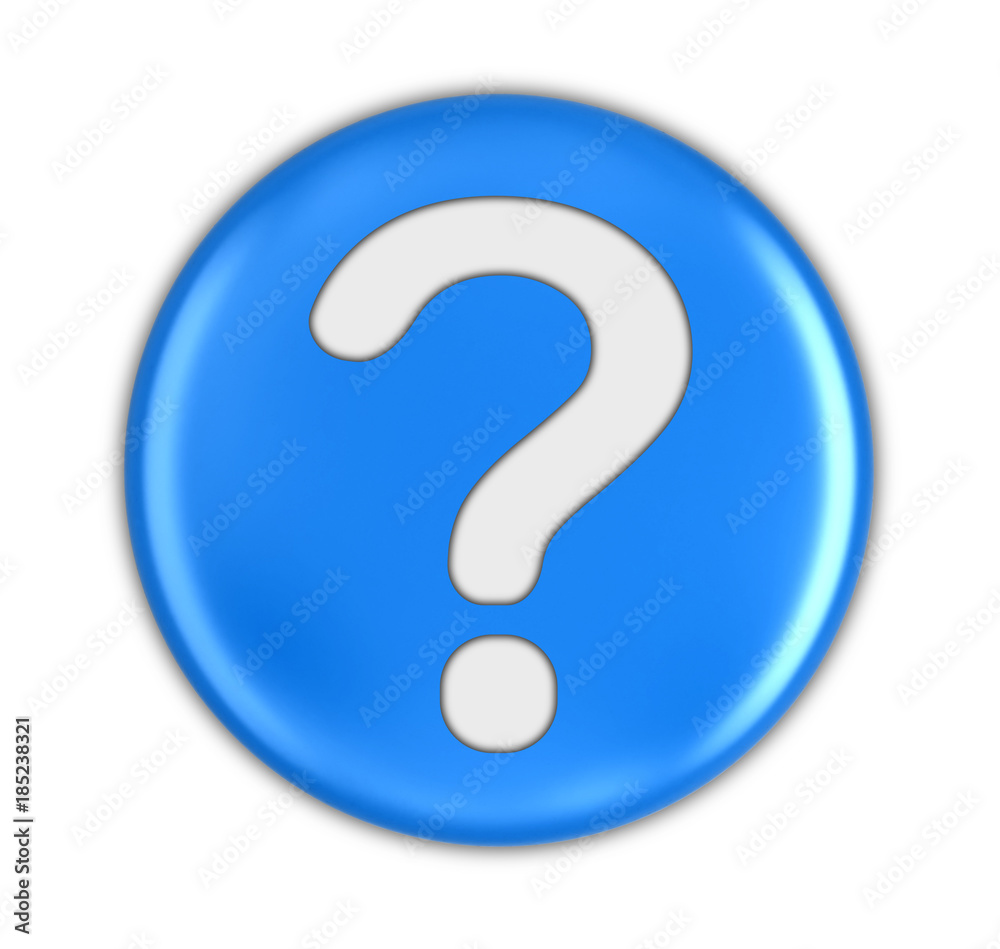Button with Question Mark. Image with clipping path Button with Question Mark. Image with clipping path