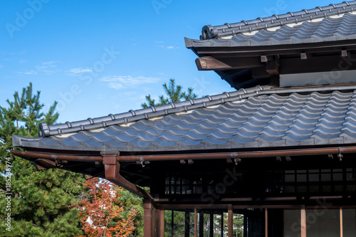日本の古民家　青空と瓦屋根 © onotorono