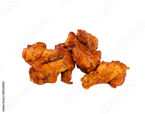 Buffalo chicken wings isolated on white