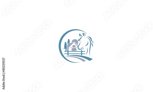 horses, farms, emblem symbol icon vector logo