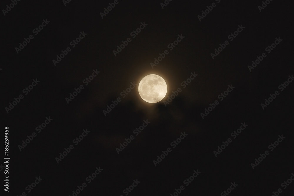 A full moon is in the clouds A full moon is in the clouds
