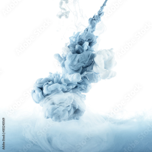 close up view of grey ink splash isolated on white
