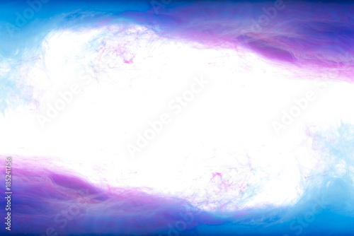 frame of blue and purple paint splashes, isolated on white