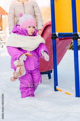 Little babe girl playing on...