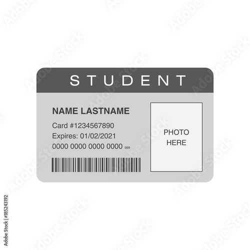 Student ID card with blank space for a photo