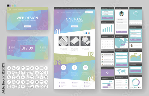 Website design template and interface elements