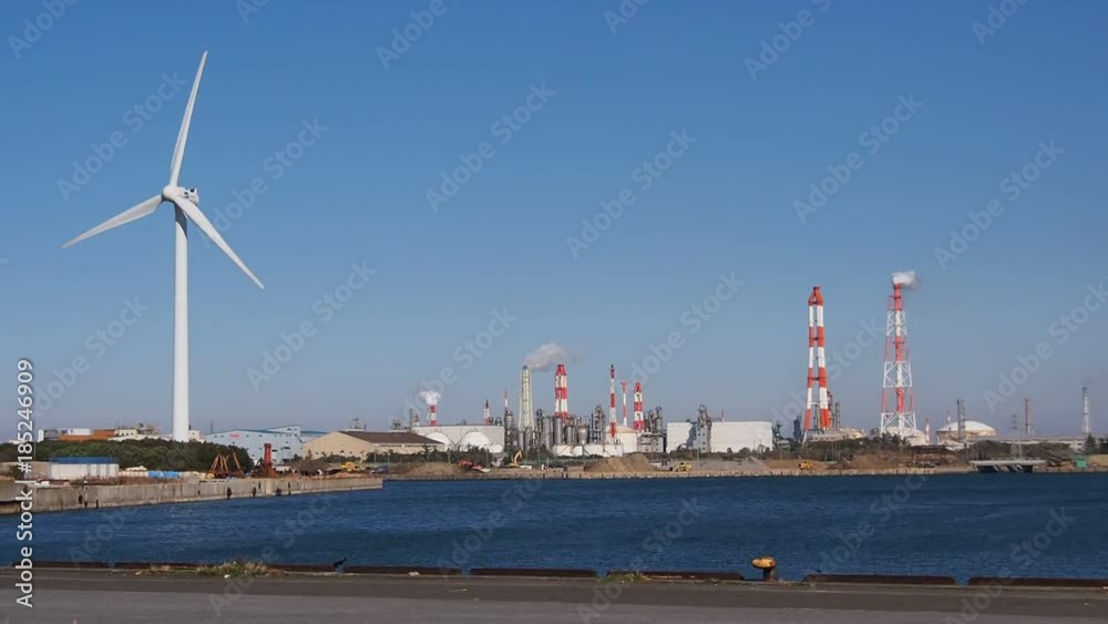 Power generating windmill in Nagaura, Chiba Power generating windmill in Nagaura, Chiba
