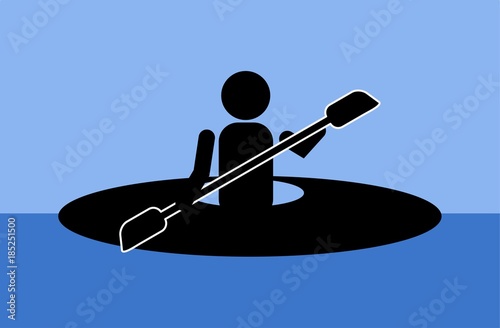 pictogram of a kayaker on the water