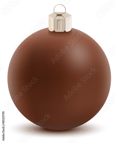 Brown chocolate christmas ball. Sweet festive decoration