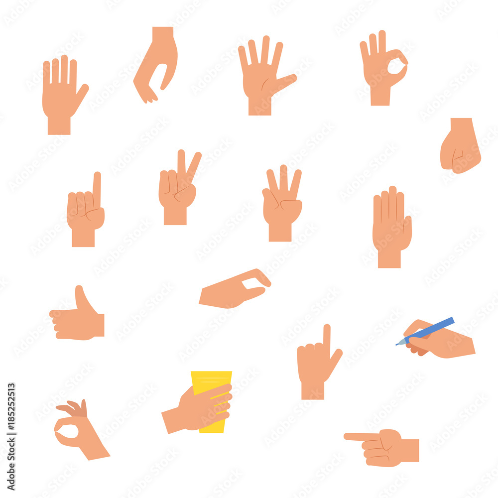 Set with arms. Vector. Cartoon. Set with arms. Vector. Cartoon.