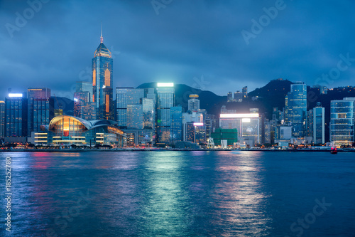 Wall Mural Victoria harbour, Hong Kong skyline