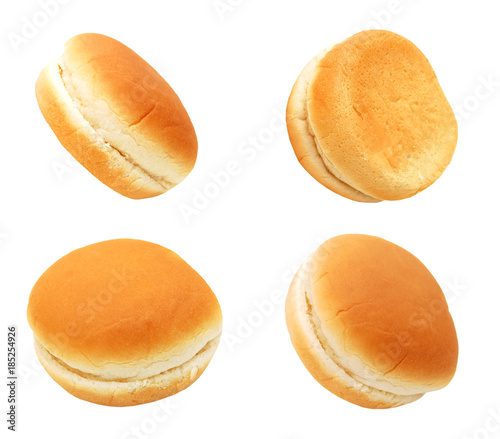 Hamburger buns isolated on white background