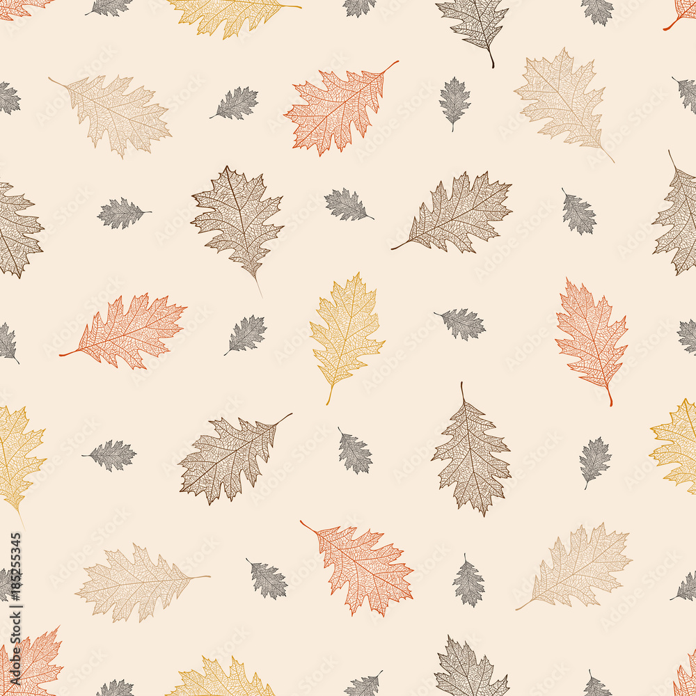 Seamless pattern of autumn leaves of northern red oak (Quercus rubra) Seamless pattern of autumn leaves of northern red oak (Quercus rubra)