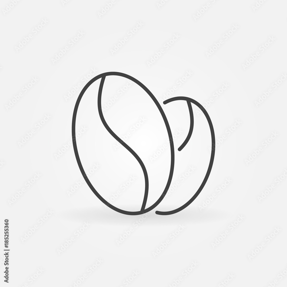 Coffee beans vector icon in thin line style Coffee beans vector icon in thin line style