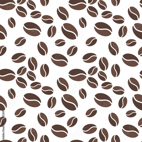 Brown coffee beens vector seamless pattern