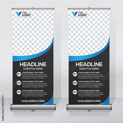 Roll up sale banner design template, abstract background, pull up design, modern x-banner, rectangle size.