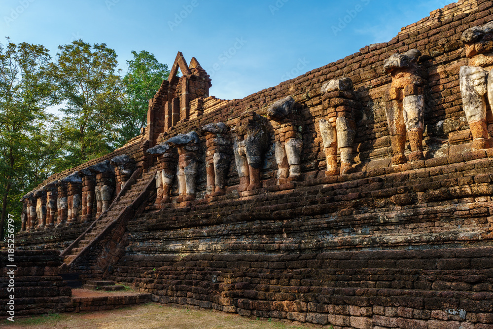 Front Stairway of Ruin temple of  Wat Chang Rop,  in Kamphaeng Phet Historical Park