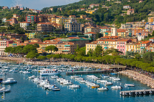 Bay with boats next to Lerici town in Liguria, Italy © Maresol