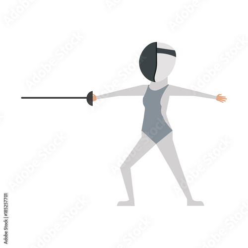 Fencer with rapier cartoon