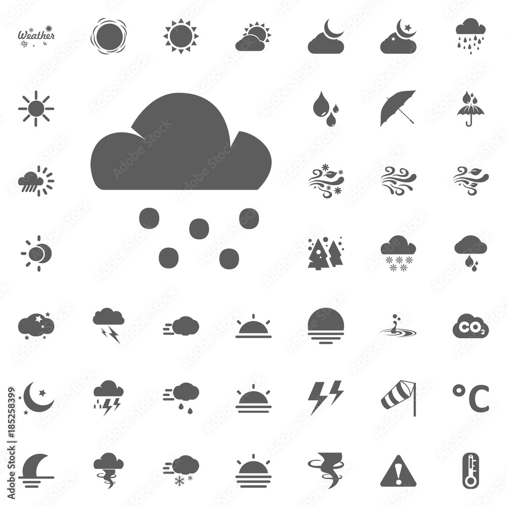 Obraz premium Cloud and snow icon. Weather vector icons set