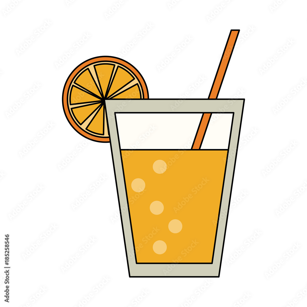 Orange juice cup icon vector illustration graphic design