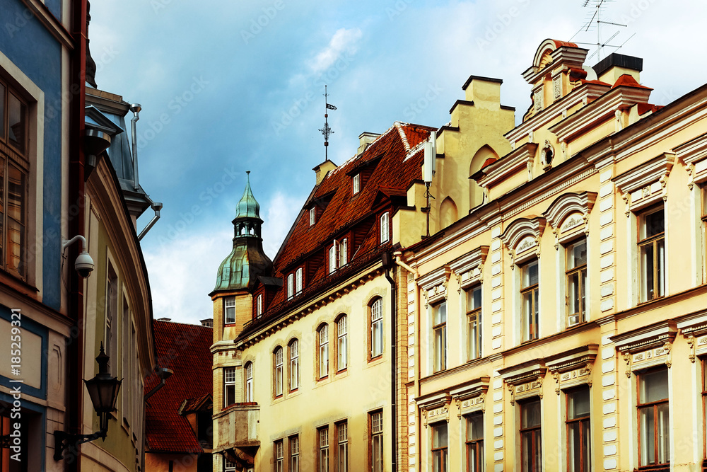 Obraz premium antique building view in Old Town Tallinn, Estonia