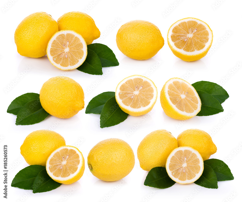 Fresh lemon isolated on white background