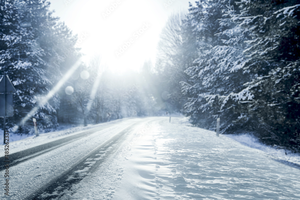 winter road background winter road background