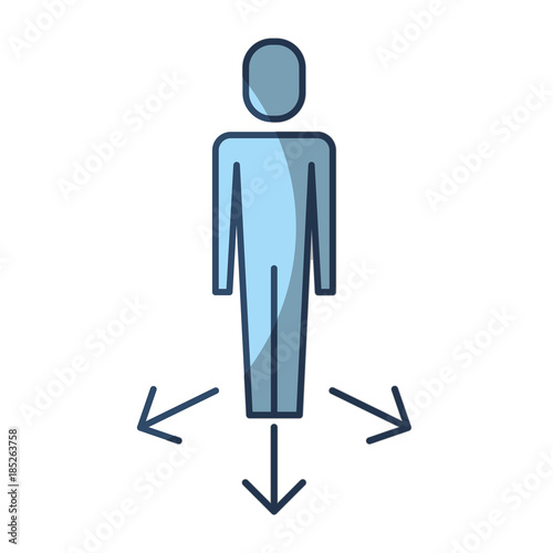 businessman options arrows direction choise vector illustration pictogram style