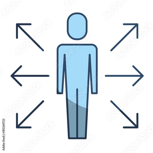 businessman options arrows direction choise vector illustration pictogram style