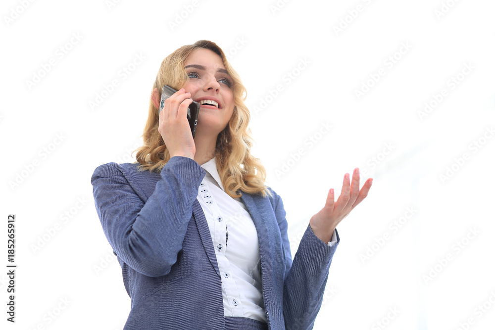 successful business woman talking on the phone. successful business woman talking on the phone.