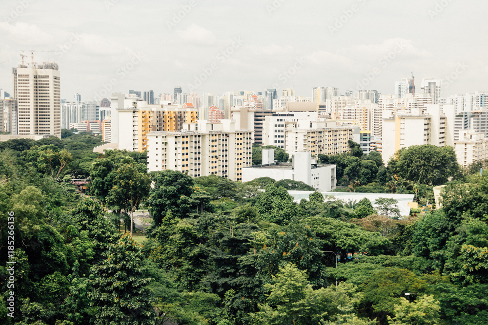 Obraz premium Metropolitan planning commodities front chunks of green