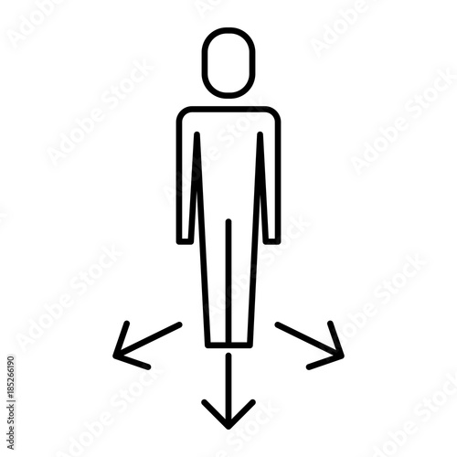 businessman options arrows direction choise vector illustration   thin line design