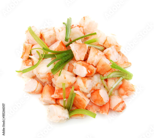 Shrimp slice on white