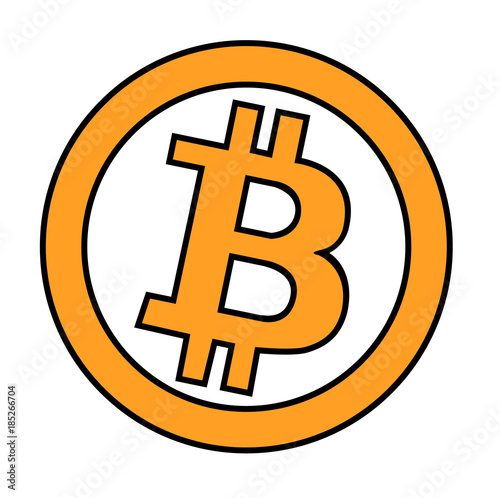 Bitcoin gold coin of crypto currency isolated on white background. Block sticker for bitocones for web pages or printing. Logo bitcoins .