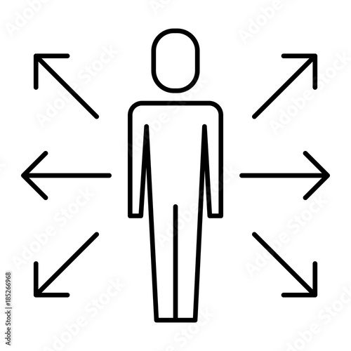 businessman options arrows direction choise vector illustration   thin line design