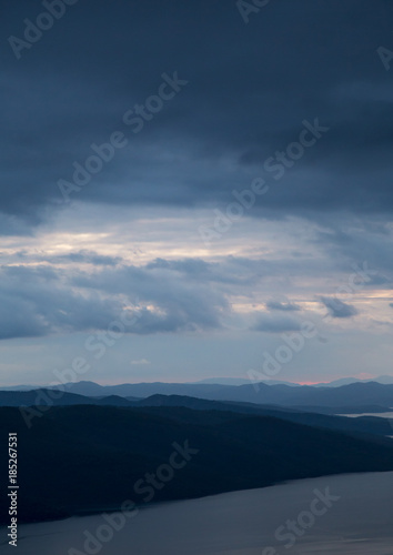 Sunset sea and mountains © ozgur