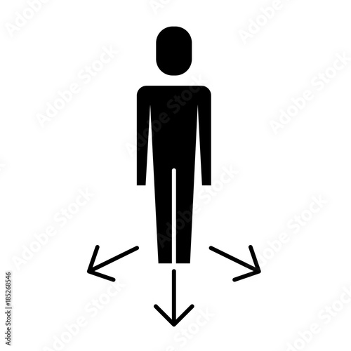 businessman options arrows direction choise vector illustration  pictogram