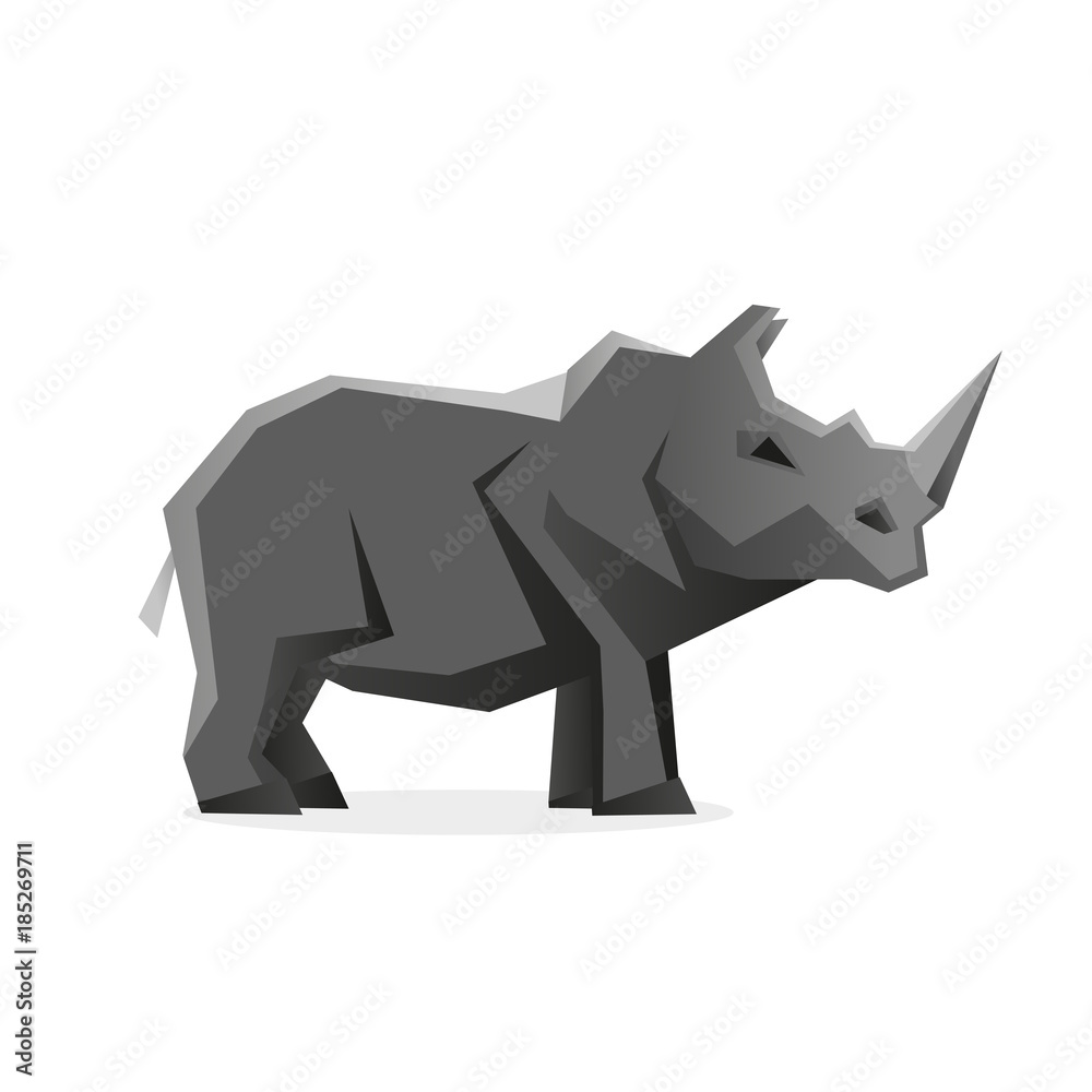 Obraz premium Stylized rhino isolated on a white background.