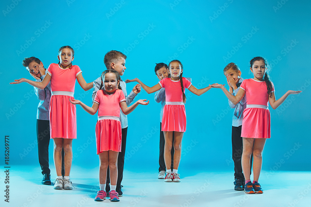 Fototapeta premium The kids dance school, ballet, hiphop, street, funky and modern dancers