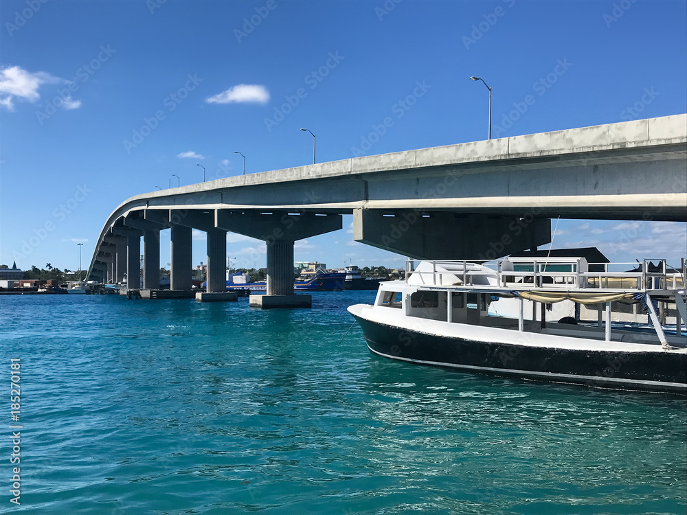 Fototapeta premium On the water in Nassau, Bahamas in the Caribbean