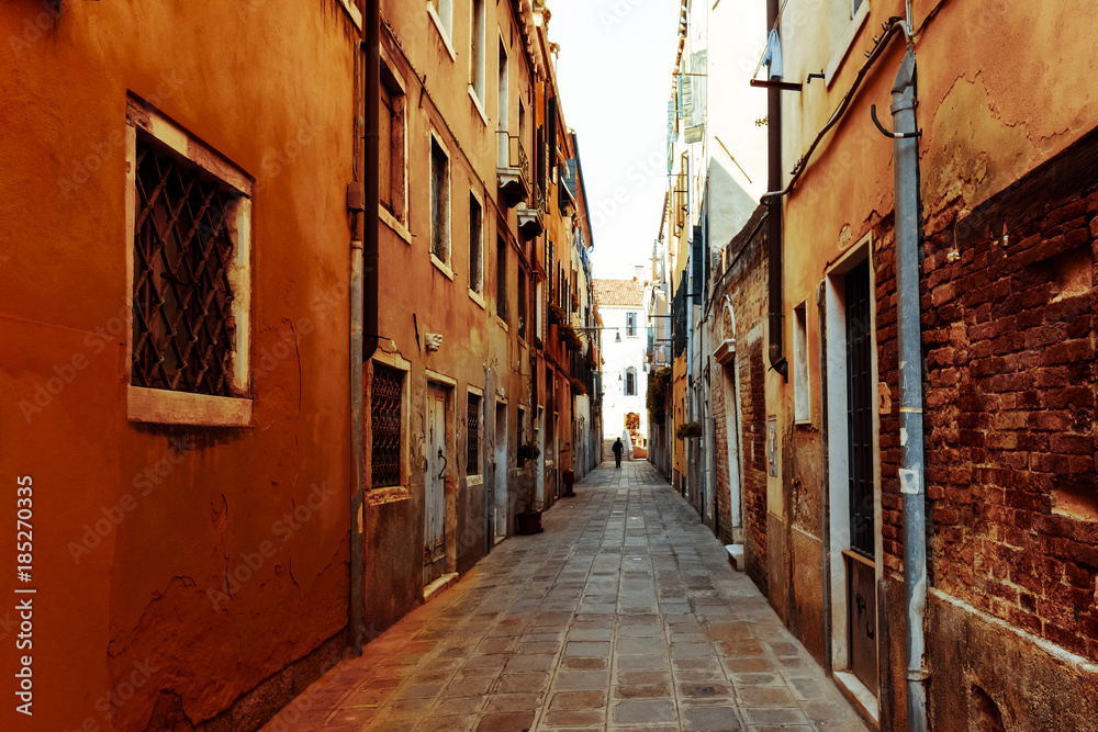 Traditional street view of old buildings in Venice, ITALY Traditional street view of old buildings in Venice, ITALY