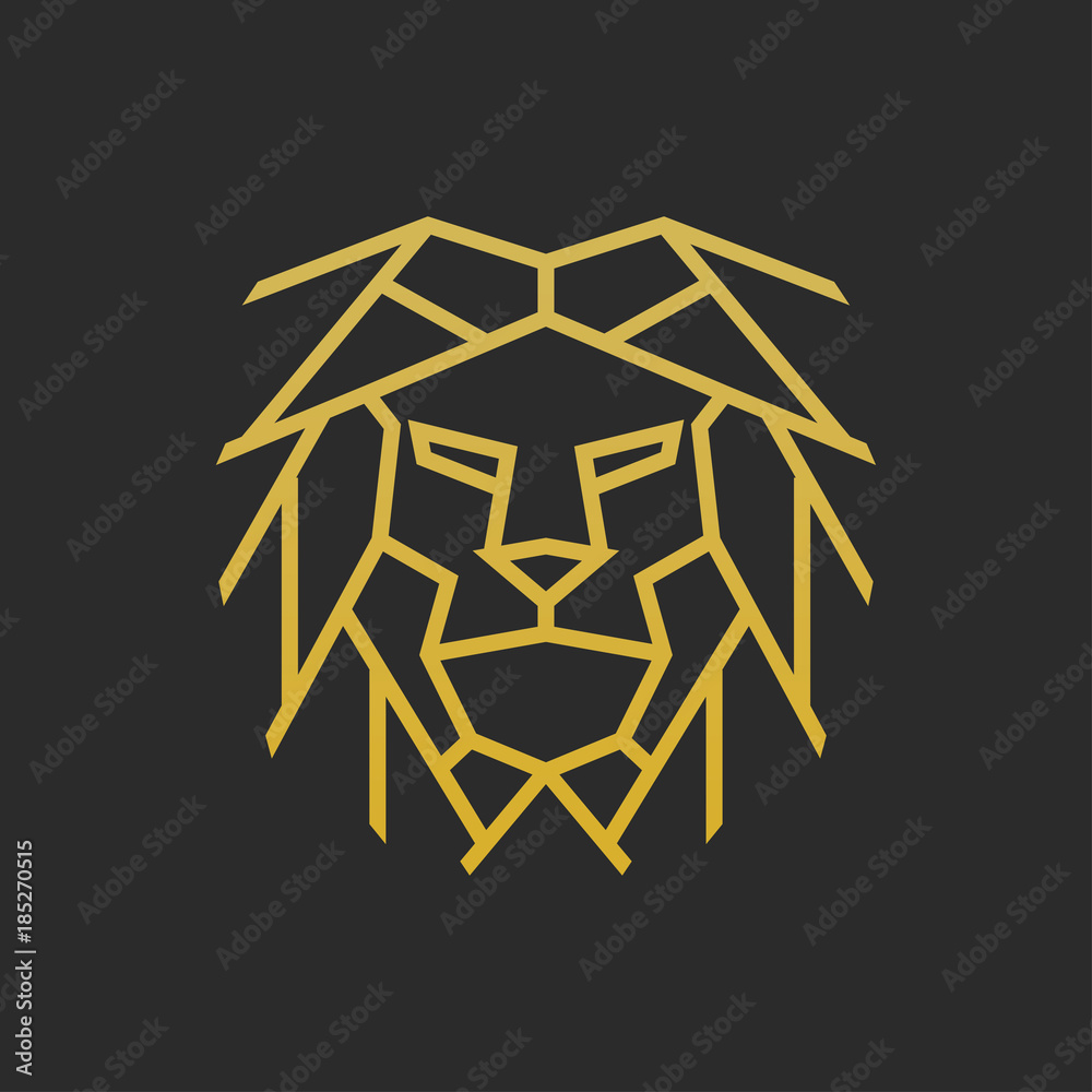 Head lion monoline logo design Head lion monoline logo design