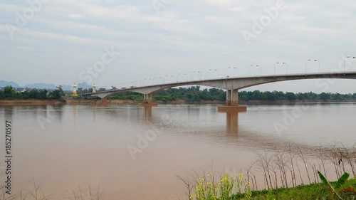 Wallpaper Mural Time Lapse of Third friendship bridge between Thailand and Laos at Nakhonphanom, Thailand - Zoom effect Torontodigital.ca