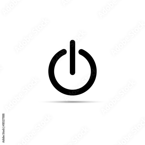 Vector illustration of black power sign icon. Flat design style.