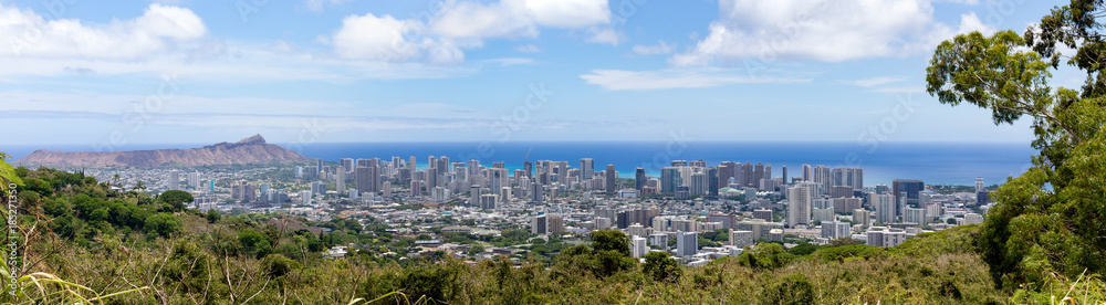 Panorama of Waikiki, Ala Moana and Kakaako